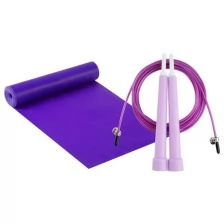 Набор для фитнеса ONLITOP эспандер ленточный и скакалка скоростная, фиолетовый 2579477