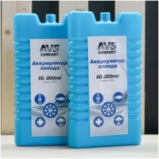 Аккумулятор холода для термосумки пластиковый 16х9х1,5 объем 200 мл, хладоэлемент медицинский AVS IG-200ml комплект из 2 шт - 80707(2)