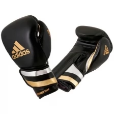 Перчатки боксерские AdiSpeed черно-золото-серебристые (вес 18 унций)