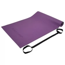 Коврик для йоги из ПВХ Tunturi, 4 мм, с эластичным шнуром, фиолетовый